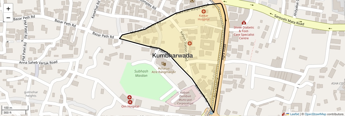 Location Map of Kumbharwada, Thane
