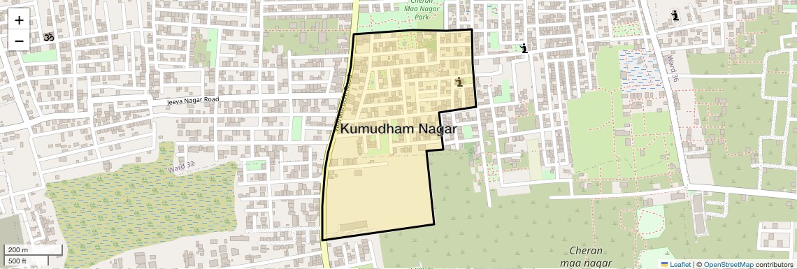 Location Map of Kumudham Nagar, Coimbatore