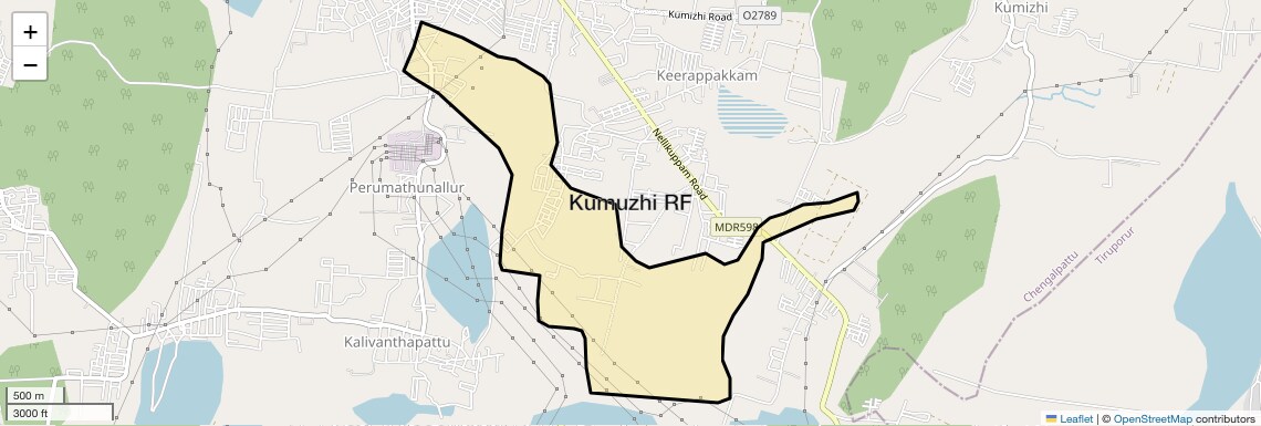 Location Map of Kumuzhi RF, Chennai
