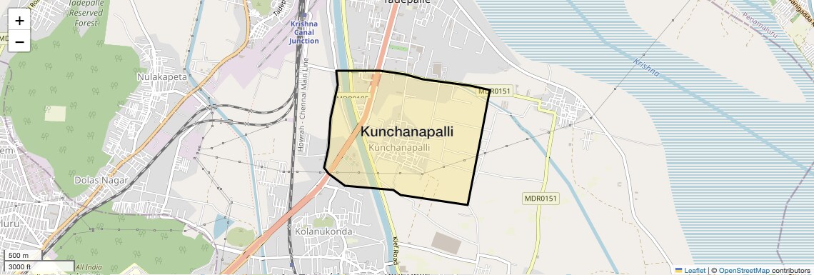 Location Map of Kunchanapalli, Vijayawada