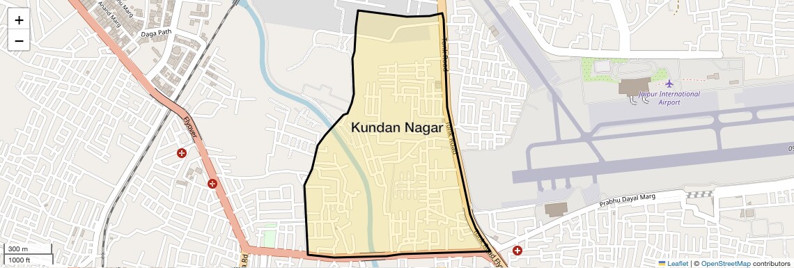 Location Map of Kundan Nagar, Jaipur