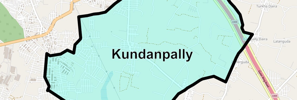 Location Map of Kundanpally, Hyderabad