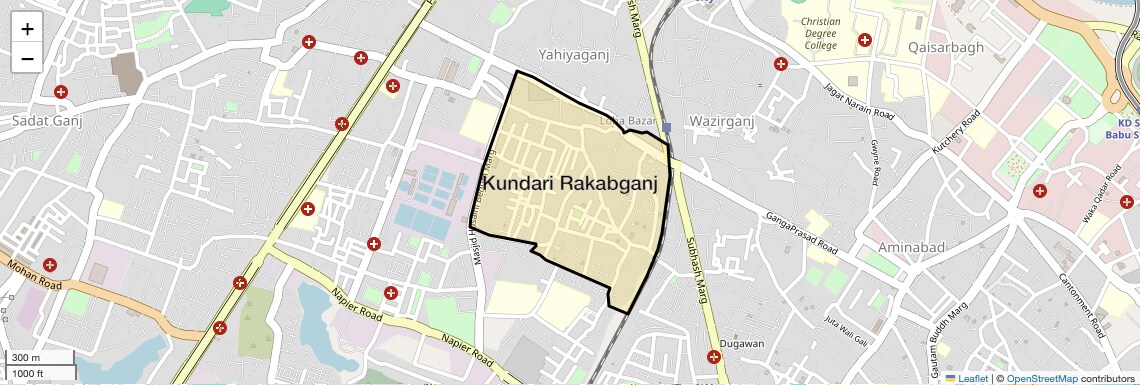 Location Map of Kundari Rakabganj, Lucknow