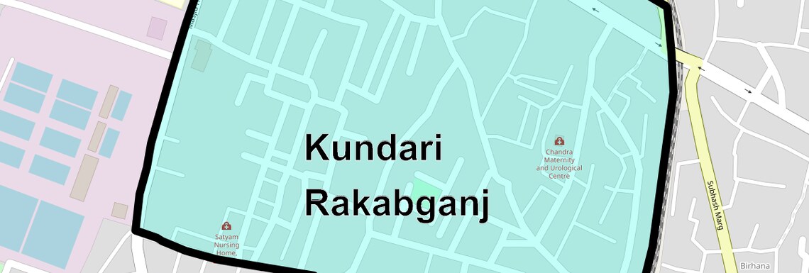 Location Map of Kundari Rakabganj, Lucknow
