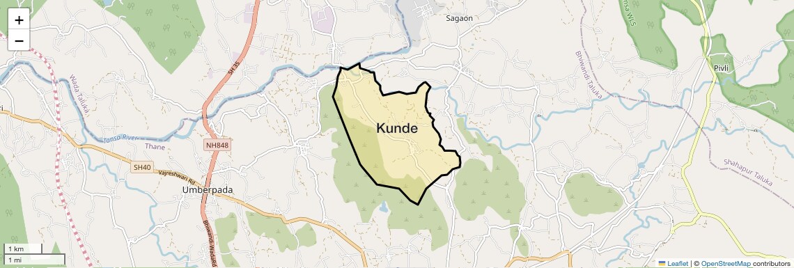 Location Map of Kunde, Thane