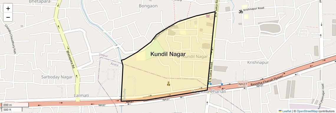 Location Map of Kundil Nagar, Guwahati