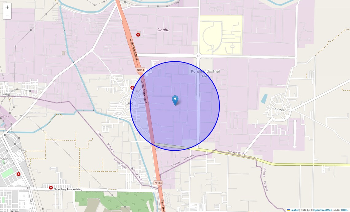 Location Map of Kundli, Sonipat