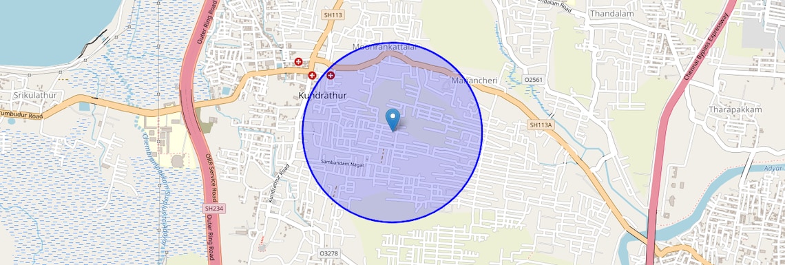 Location Map of Kundrathur, Chennai