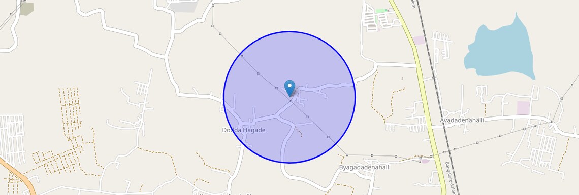Location Map of Kunimadiwala, Bangalore