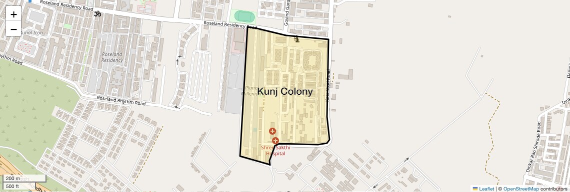 Location Map of Kunj Colony, Pune