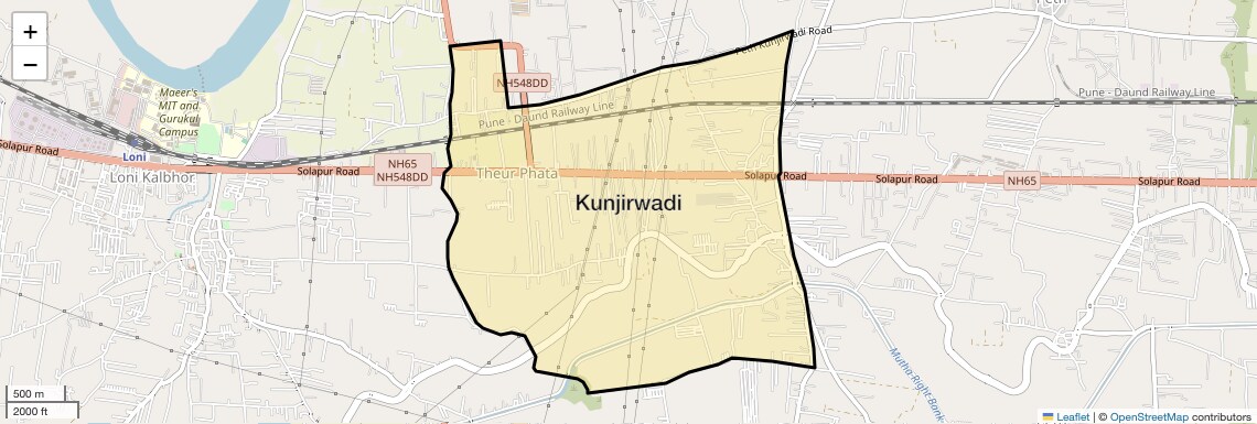 Location Map of Kunjirwadi, Pune