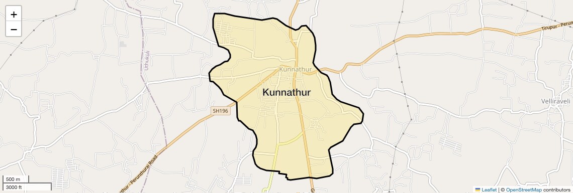Location Map of Kunnathur, Coimbatore