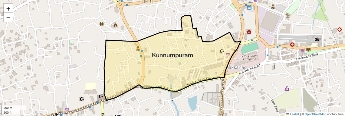 Location Map of Kunnumpuram, Kochi