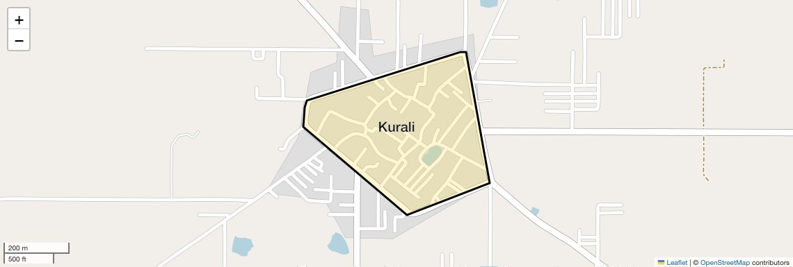 Location Map of Kurali, Faridabad