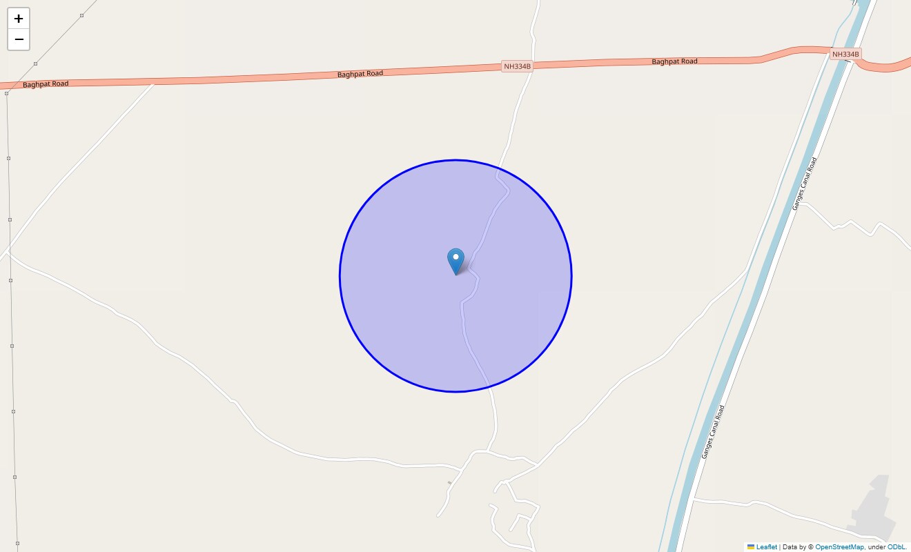 Location Map of Kurali, Meerut