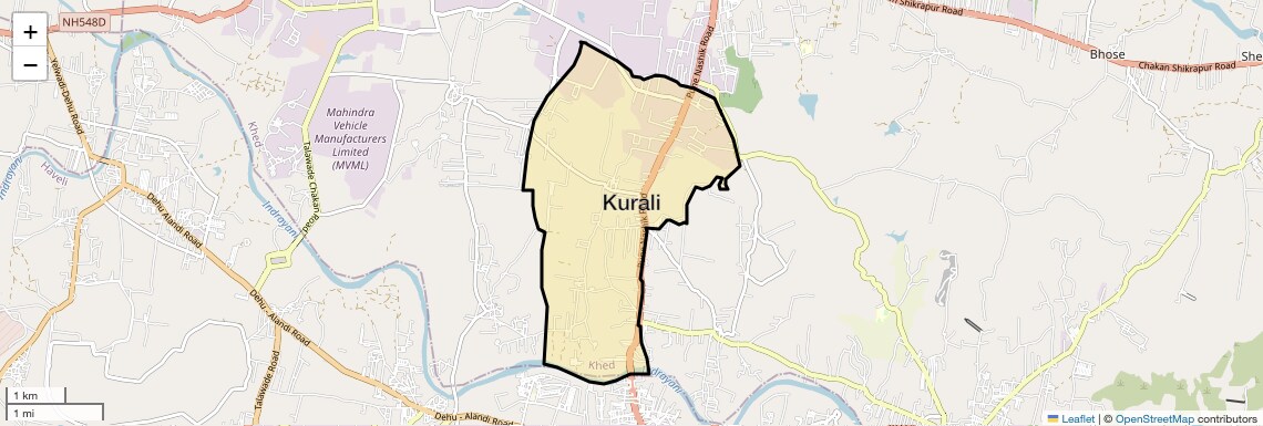 Location Map of Kurali, Pune