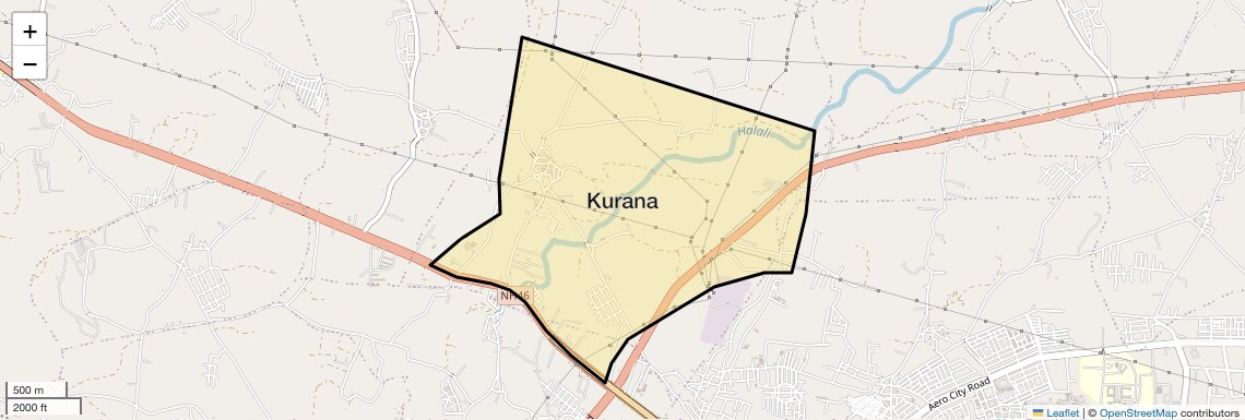 Location Map of Kurana, Bhopal
