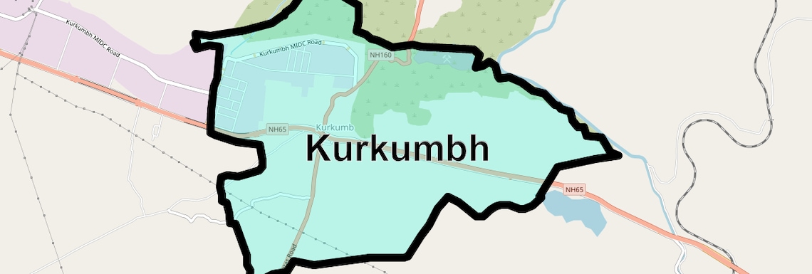 Location Map of Kurkumbh, Pune