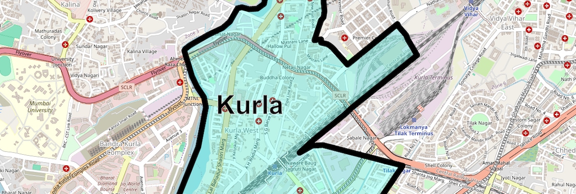 Location Map of Kurla, Mumbai