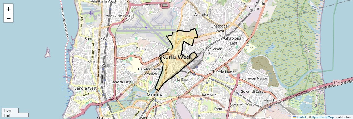 Location Map of Kurla West, Mumbai