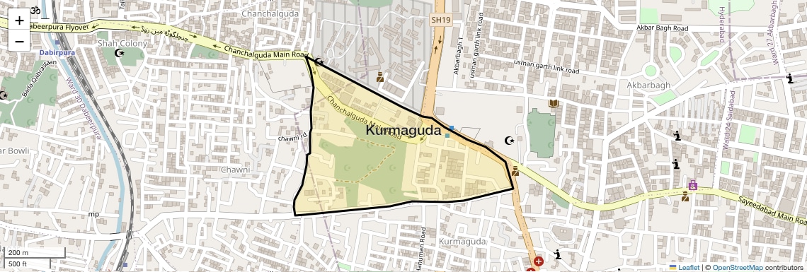 Location Map of Kurmaguda, Hyderabad