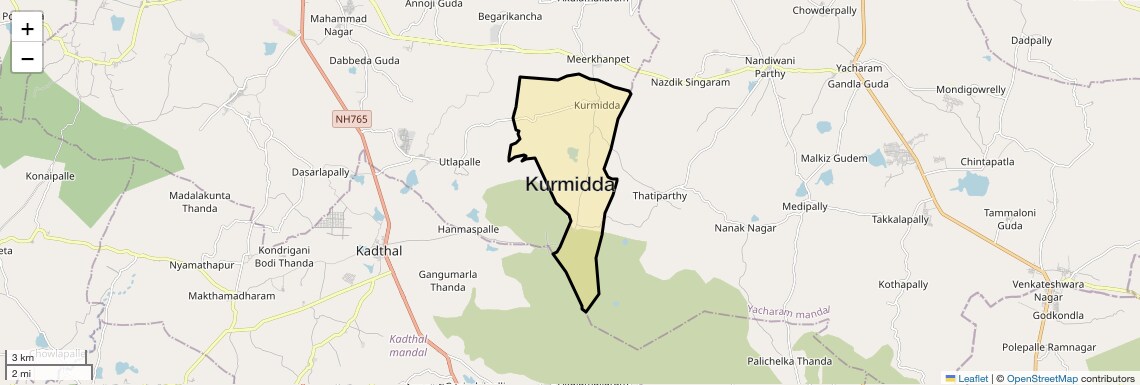 Location Map of Kurmidda, Hyderabad