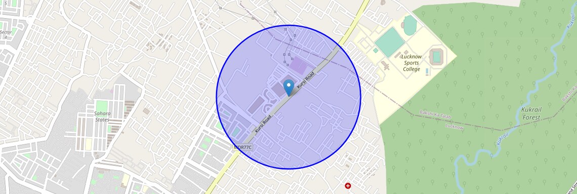 Location Map of Kursi Road, Lucknow