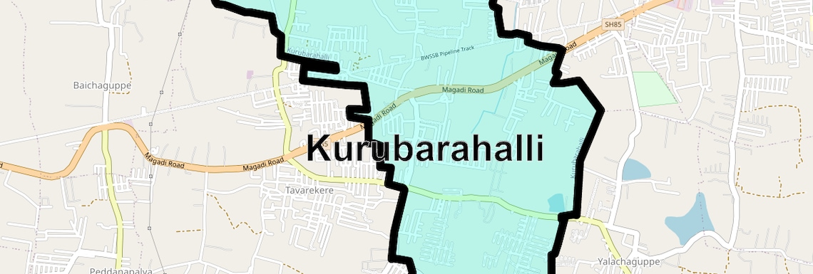 Location Map of Kurubarahalli, Bangalore