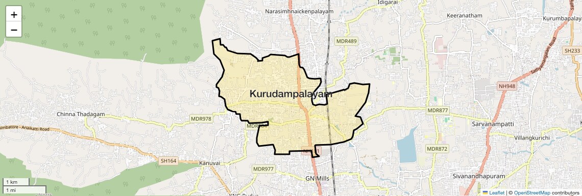 Location Map of Kurudampalayam, Coimbatore