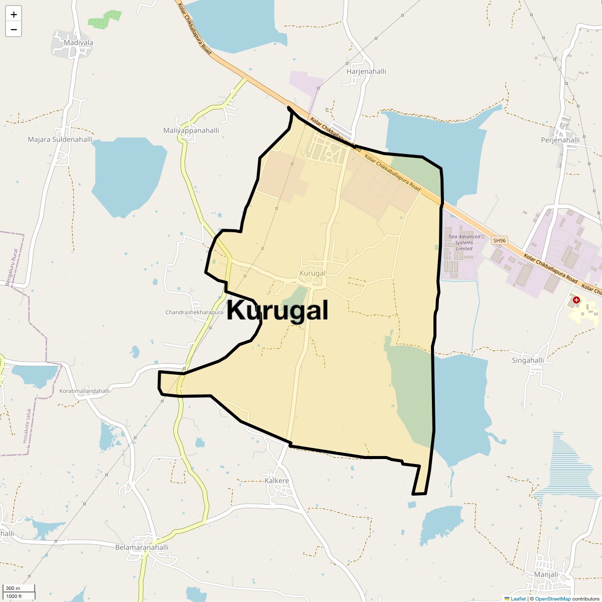 Location Map of Kurugal, Bangalore