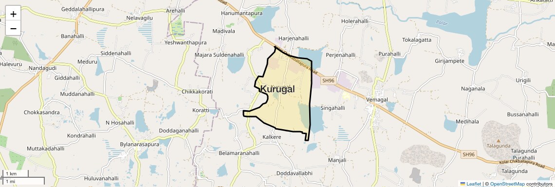Location Map of Kurugal, Bangalore
