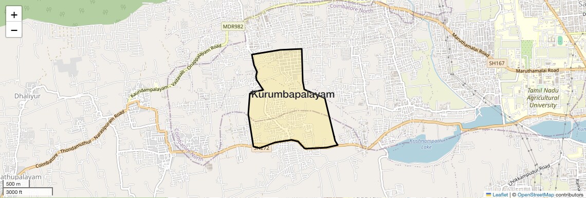 Location Map of Kurumbapalayam, Coimbatore