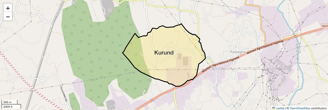 Location Map of Kurund, Thane