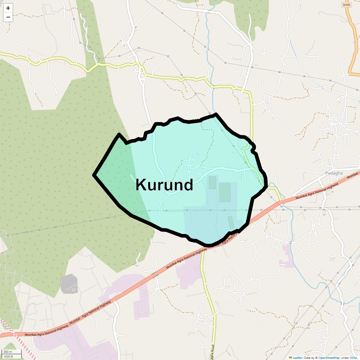 Location Map of Kurund, Thane
