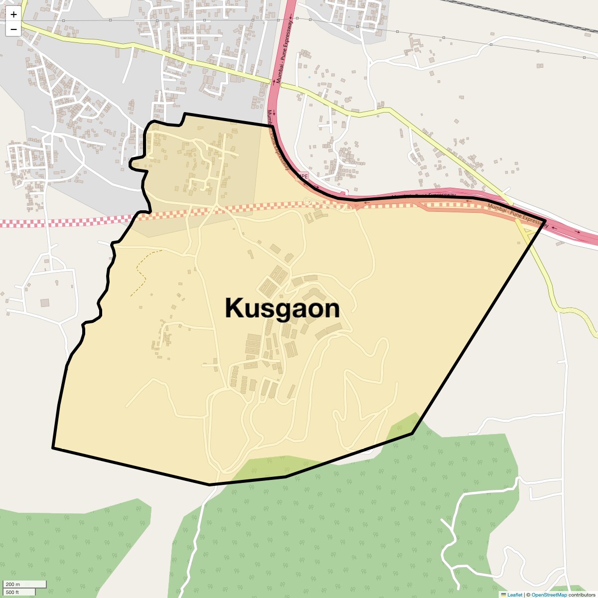 Location Map of Kusgaon, Pune