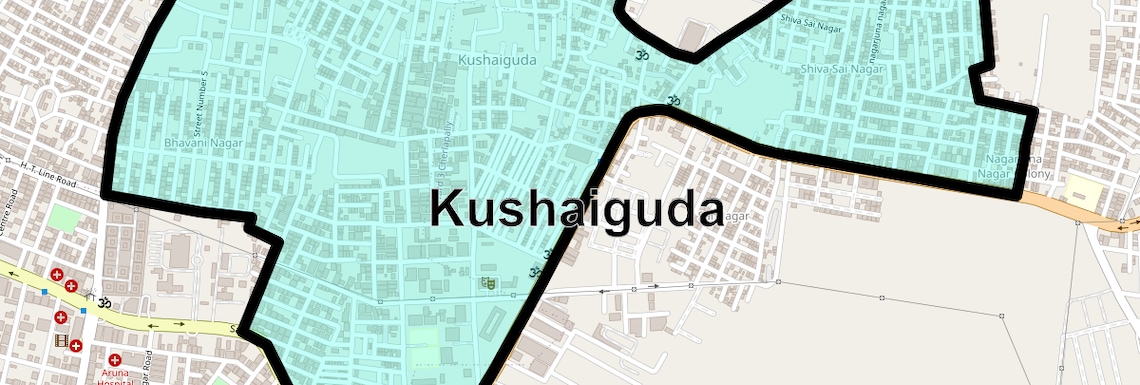 Location Map of Kushaiguda, Hyderabad