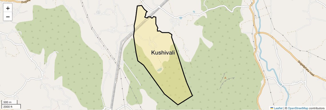 Location Map of Kushivali, Thane