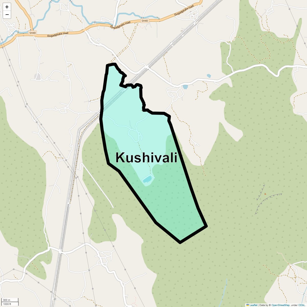 Location Map of Kushivali, Thane
