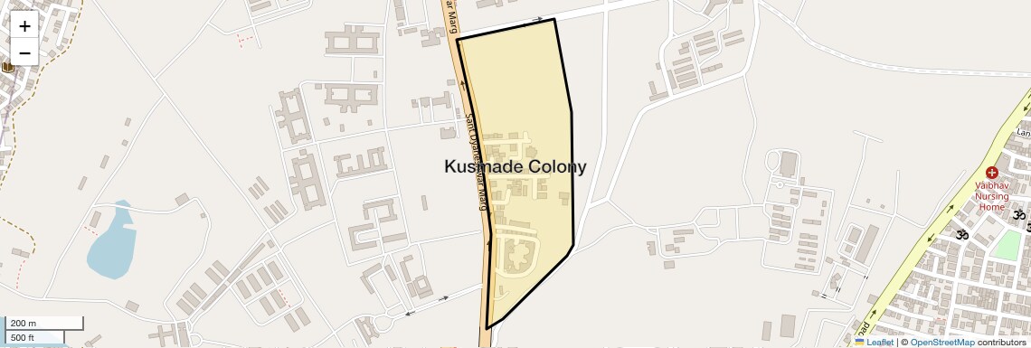 Location Map of Kusmade Colony, Pune