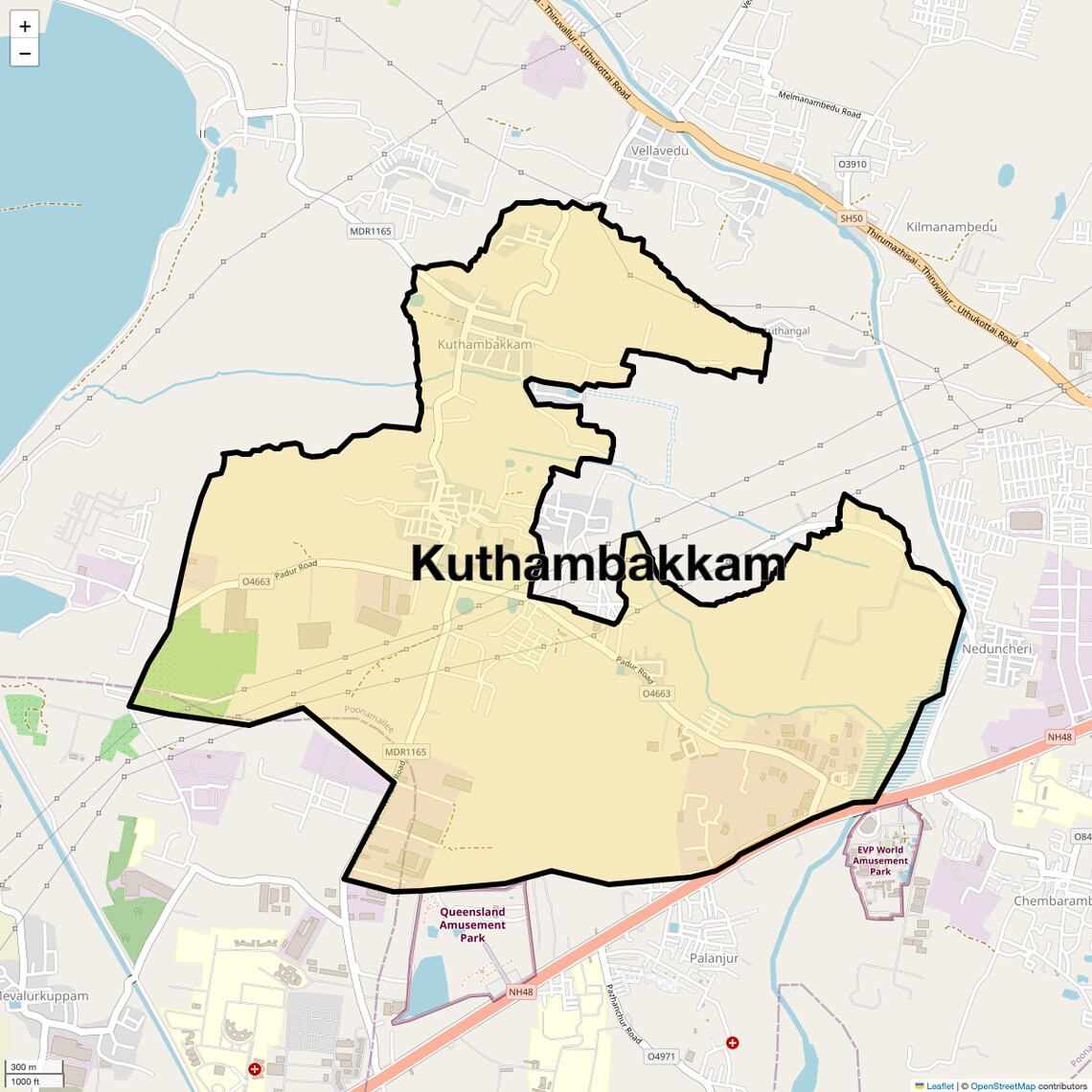 Location Map of Kuthambakkam, Chennai
