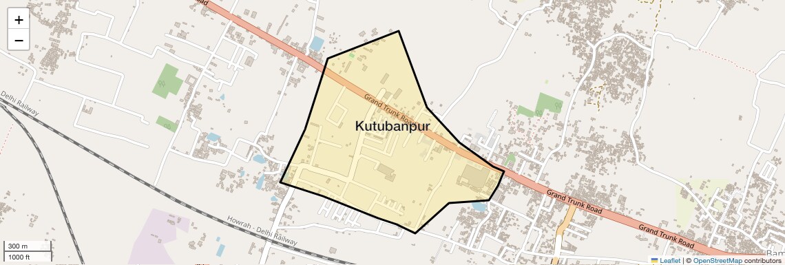 Location Map of Kutubanpur, Allahabad