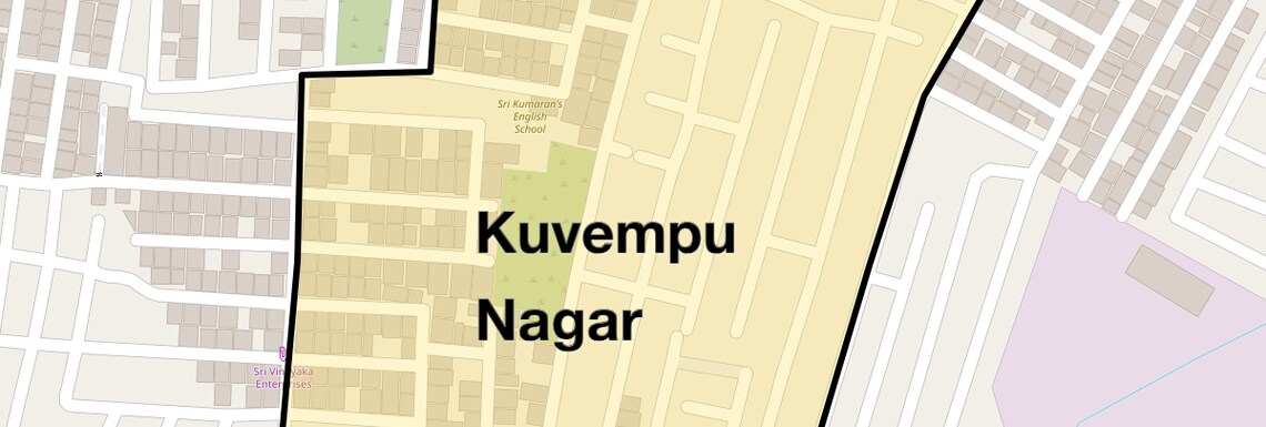 Location Map of Kuvempu Nagar, Bangalore