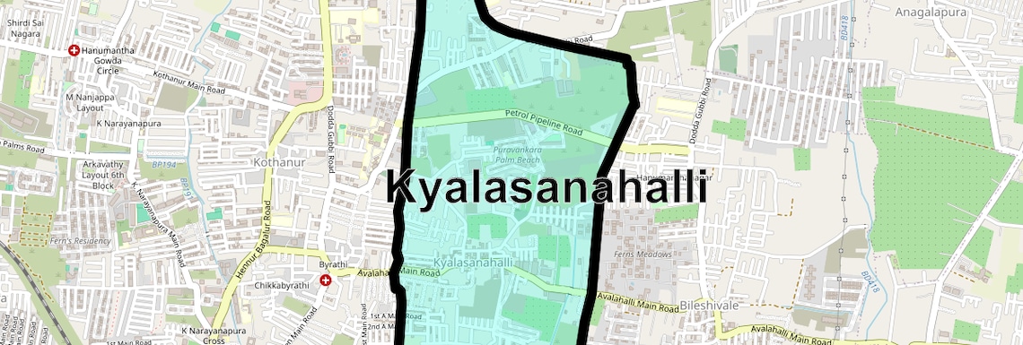 Location Map of Kyalasanahalli, Bangalore