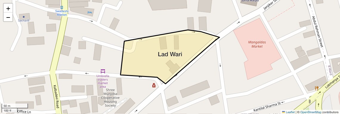 Location Map of Lad Wari, Mumbai