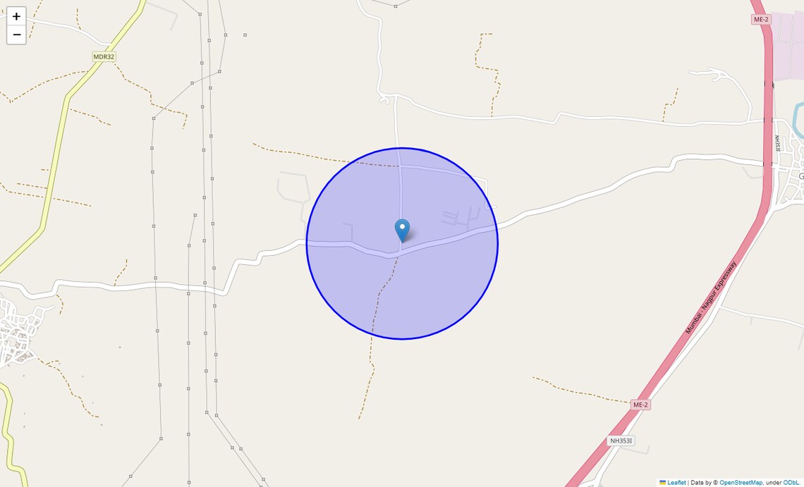 Location Map of Ladgaon, Nagpur