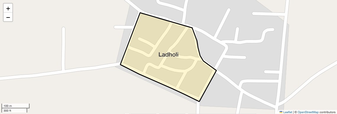 Location Map of Ladholi, Faridabad