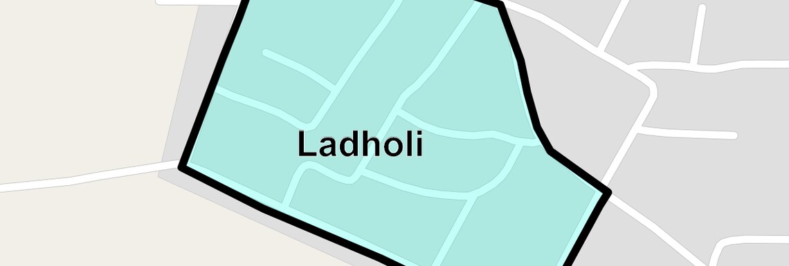 Location Map of Ladholi, Faridabad