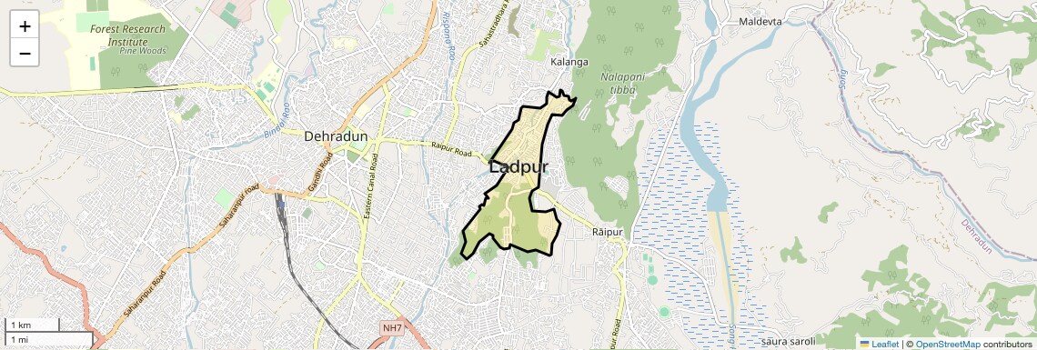 Location Map of Ladpur, Dehradun