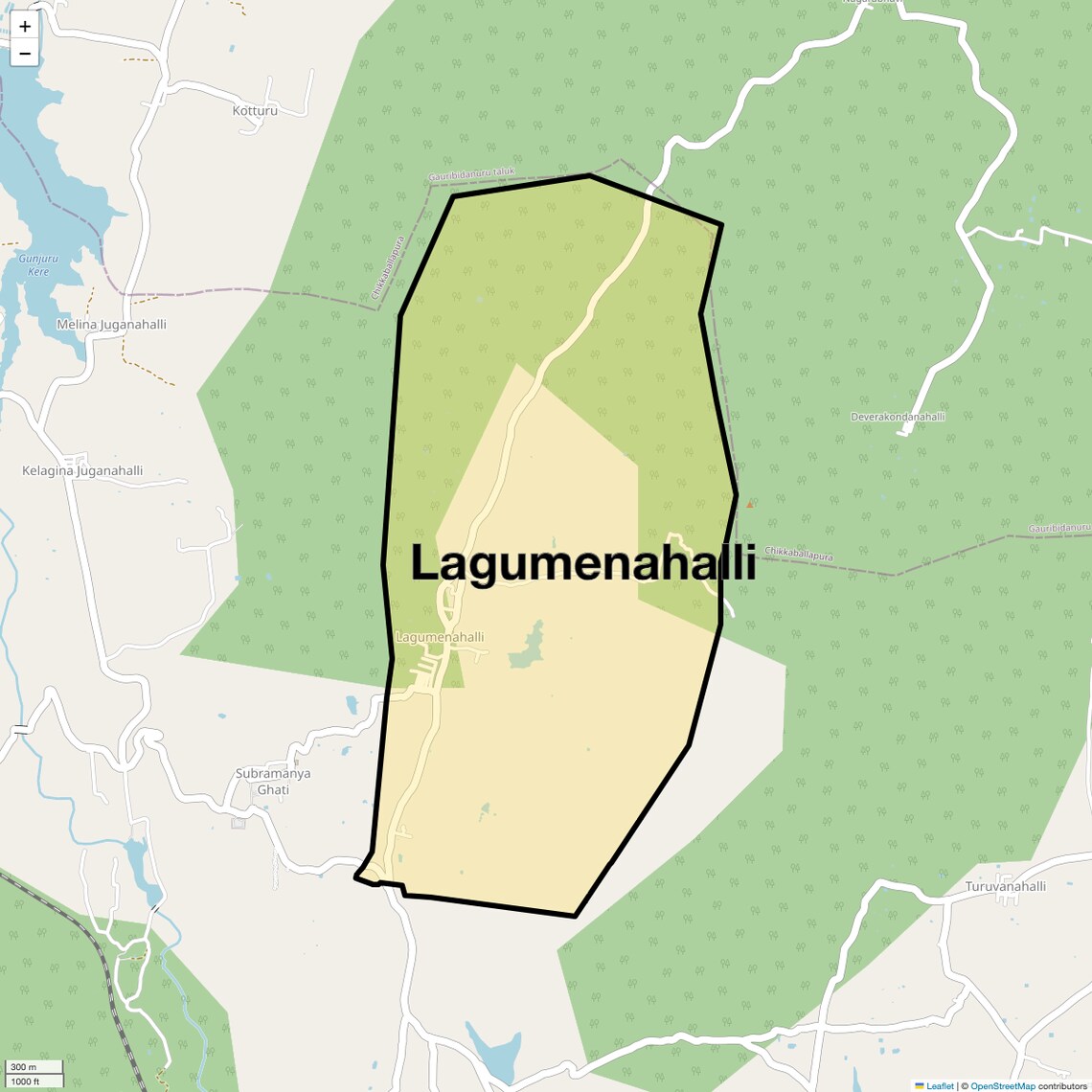 Location Map of Lagumenahalli, Bangalore