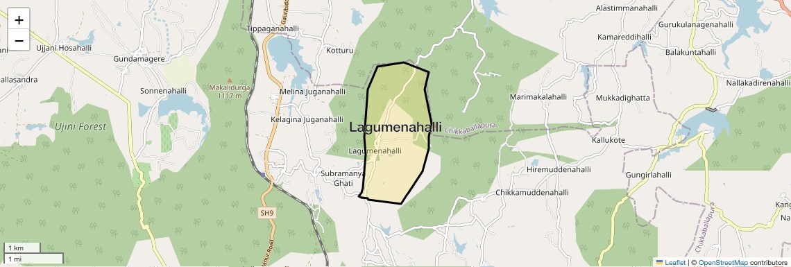 Location Map of Lagumenahalli, Bangalore
